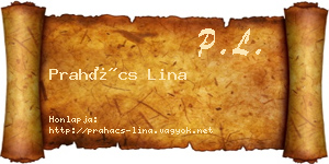 Prahács Lina névjegykártya